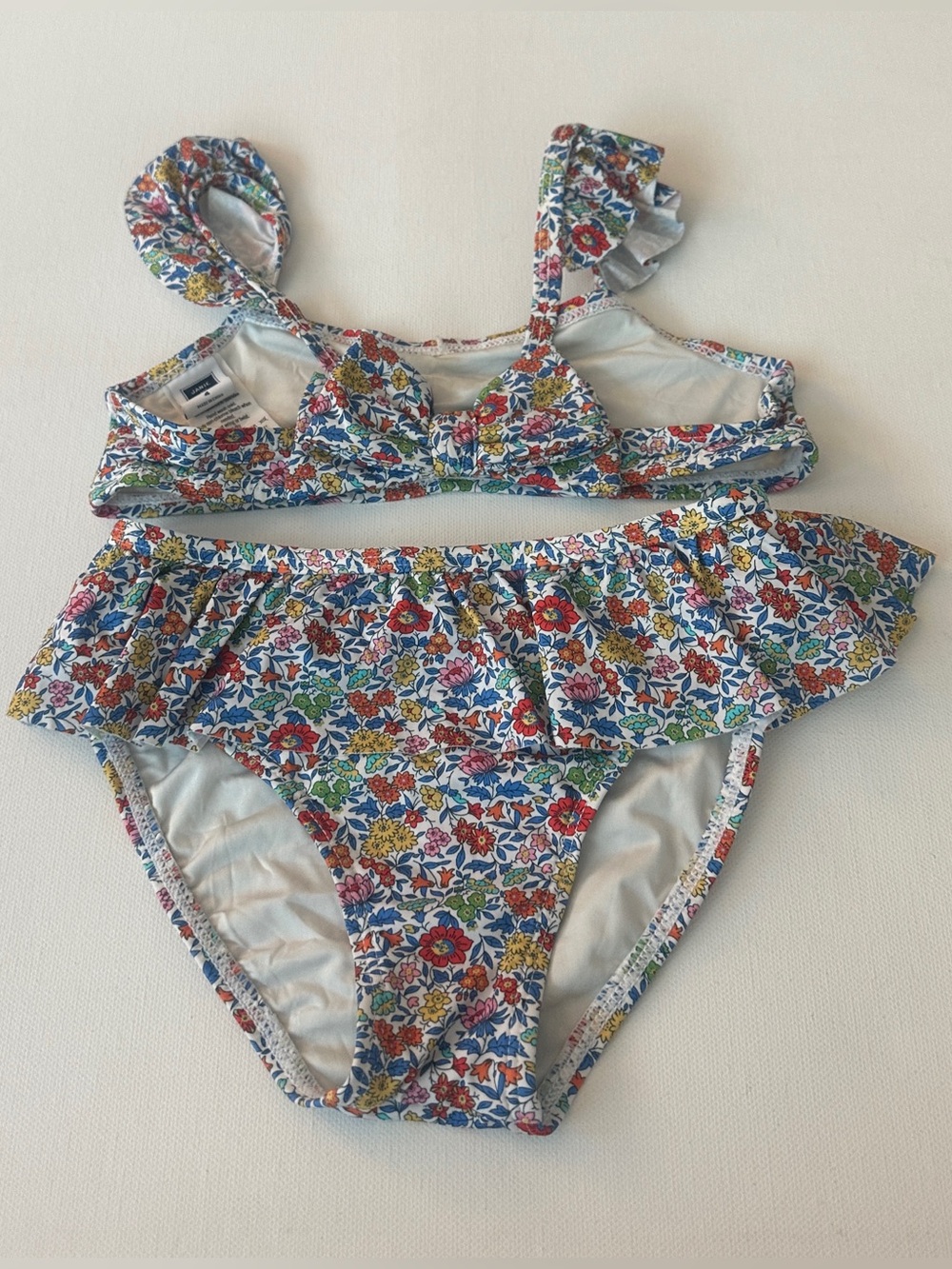 Janie and Jack girl’s two-piece swimsuit floral Ruffle Bikini.  Size 4T.